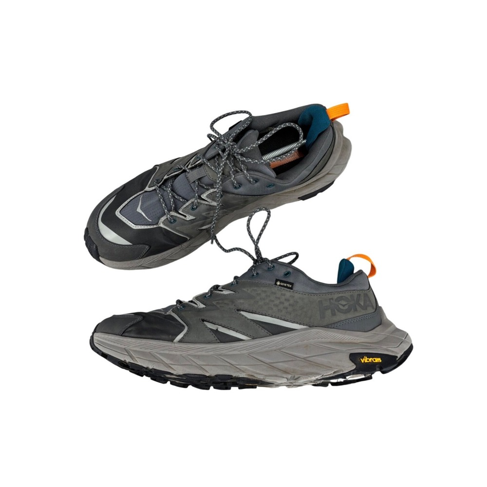 Hoka One One Anacapa Low GTX Shoes Gray Gore-Tex Hiking Trail Sneakers Men's 14